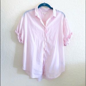XiRENA pink cotton button front blouse